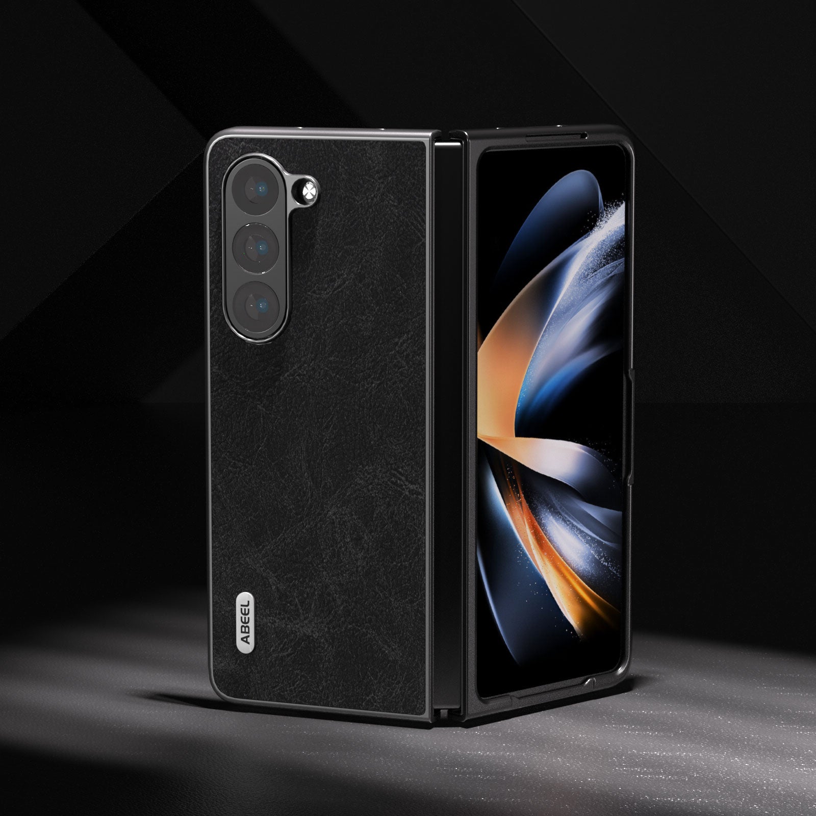 ABEEL For Samsung Galaxy Z Fold5 5G Shockproof Phone Case Litchi Texture PU Leather Coated PC Cover ABEEL For Samsung Galaxy Z Fold5 5G Shockproof Phone Case Litchi Texture PU Leather Coated PC Cover